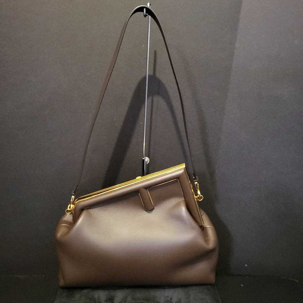 Fendi Leather F Clasp Bag HANDBAGS M