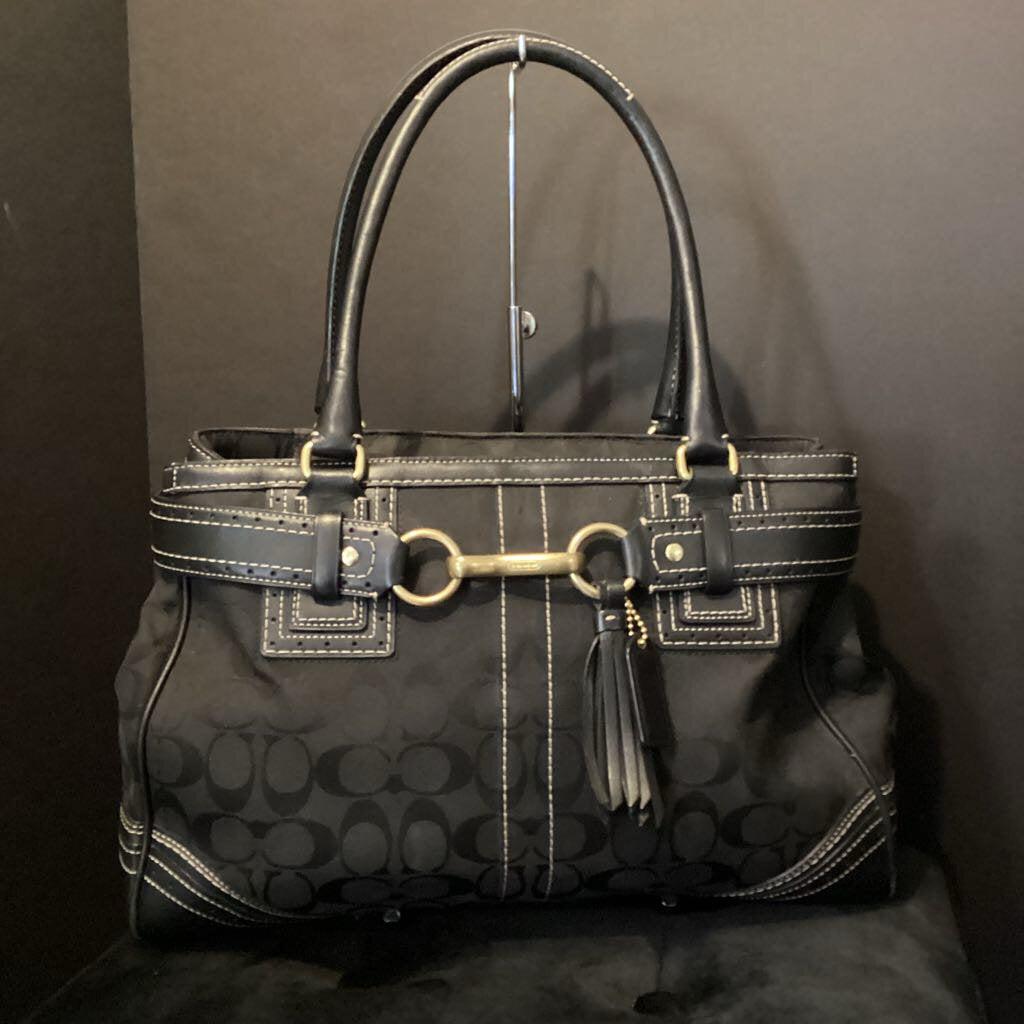 Coach Canvas/Lea Logo HANDBAGS L