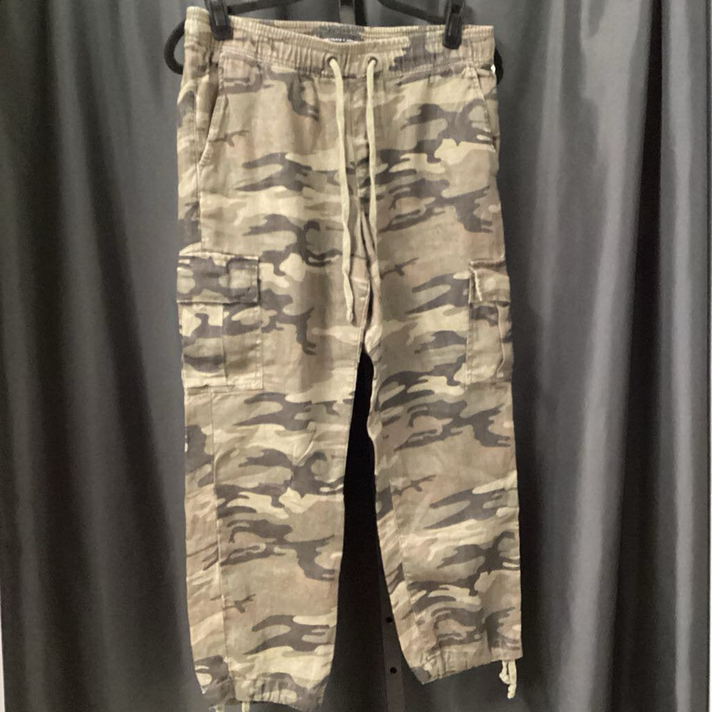 Sanctuary x Anthropologie Camo Print Cargo Tie Waist PANTS M