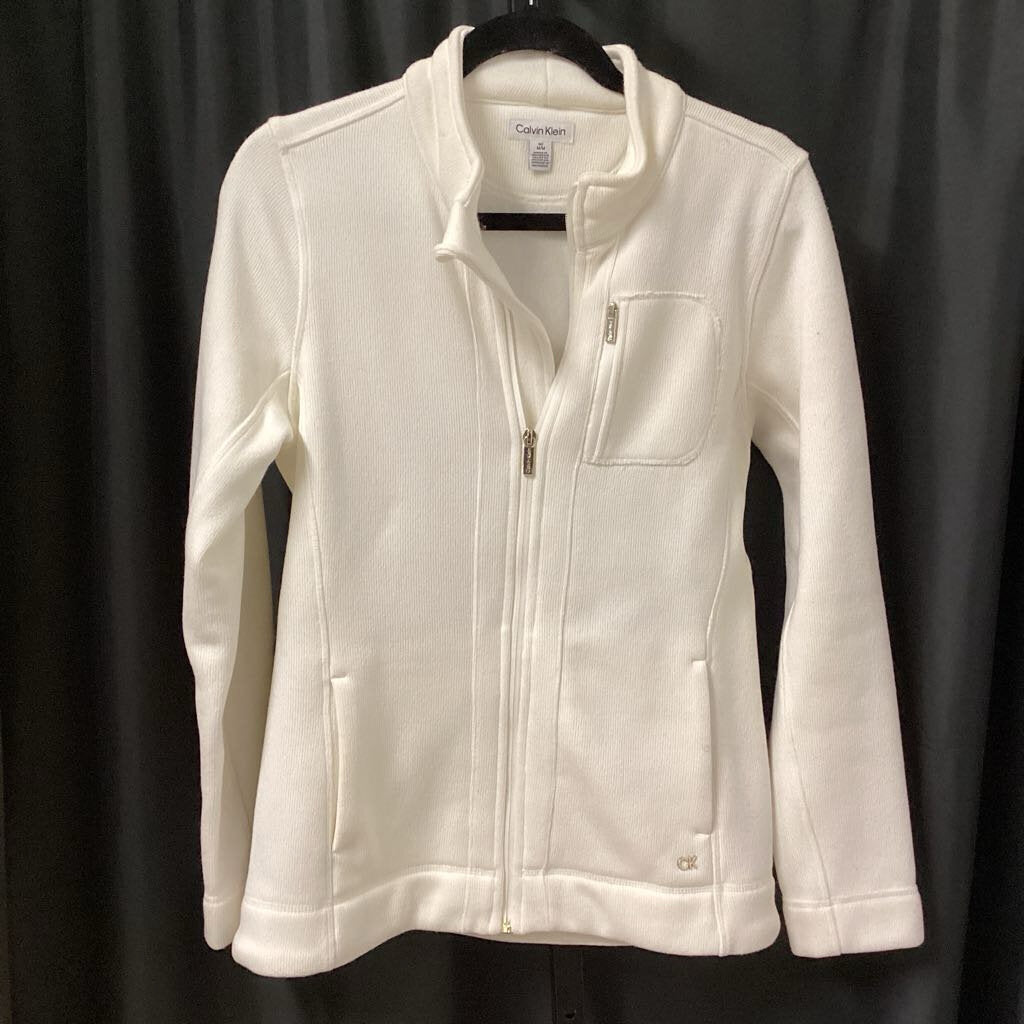 Calvin Klein Knit Zip Up Pocket Detail SWEATERS M