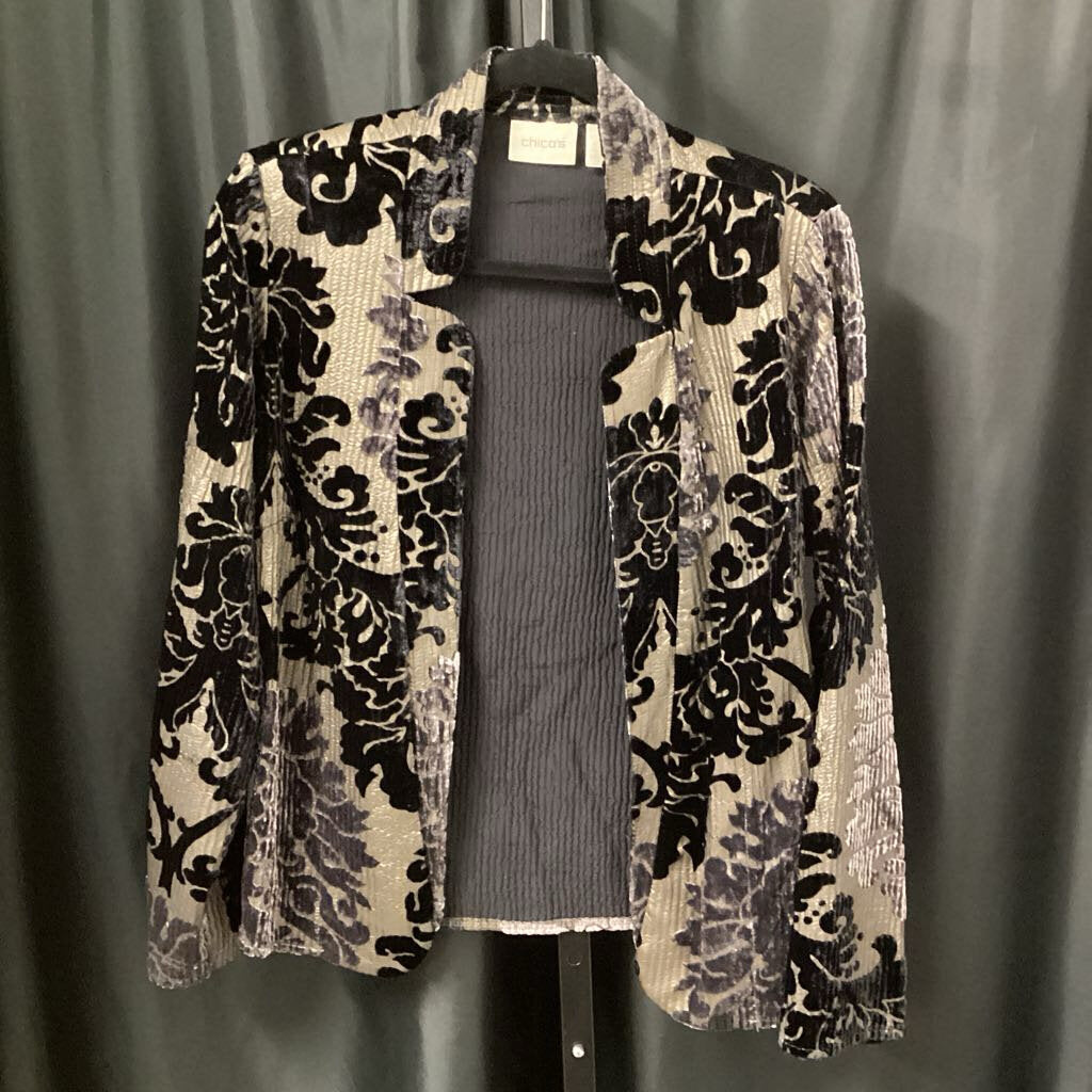 Chicos Sheer Velvet Open JACKETS 1