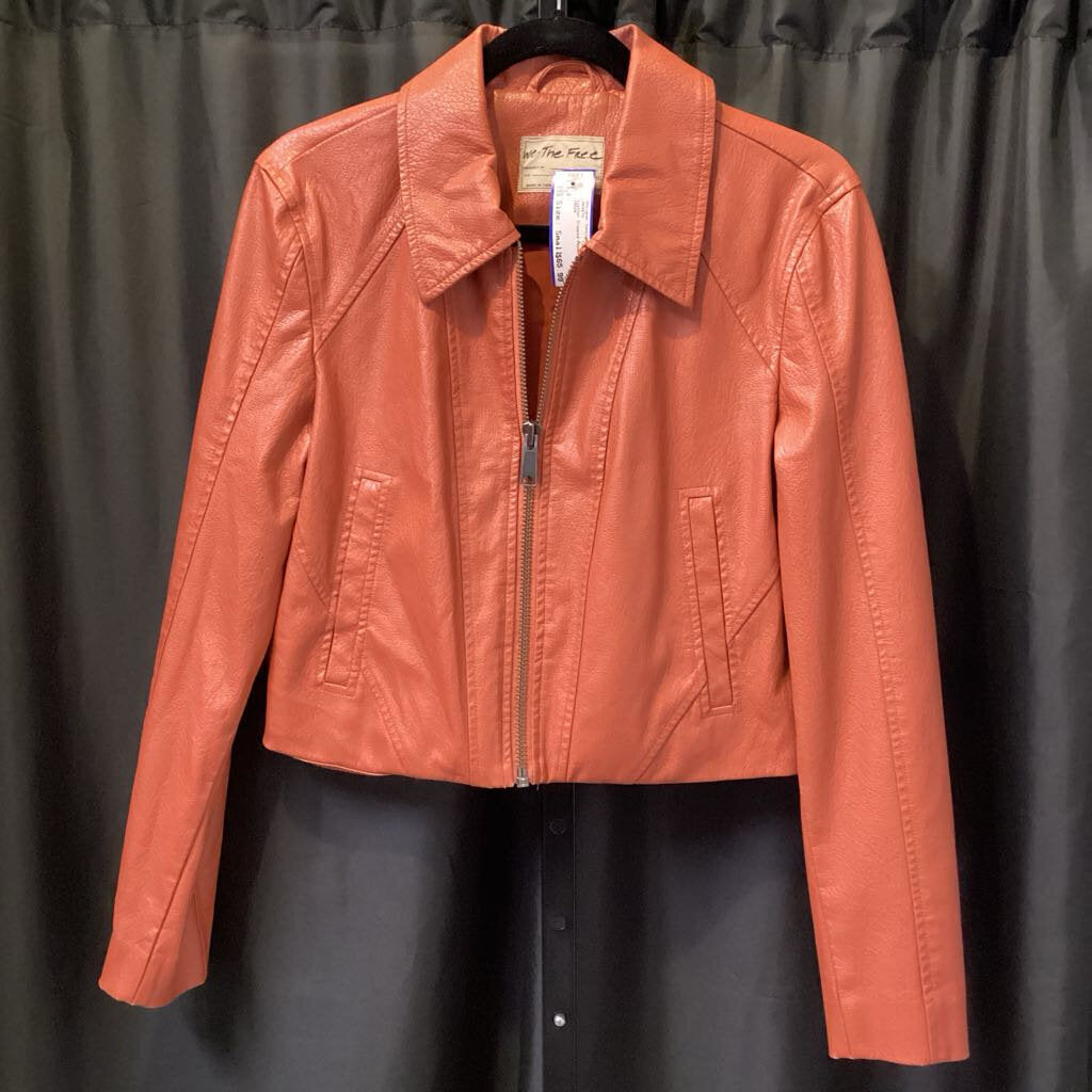 Free People Leather Cropped JACKETS Small