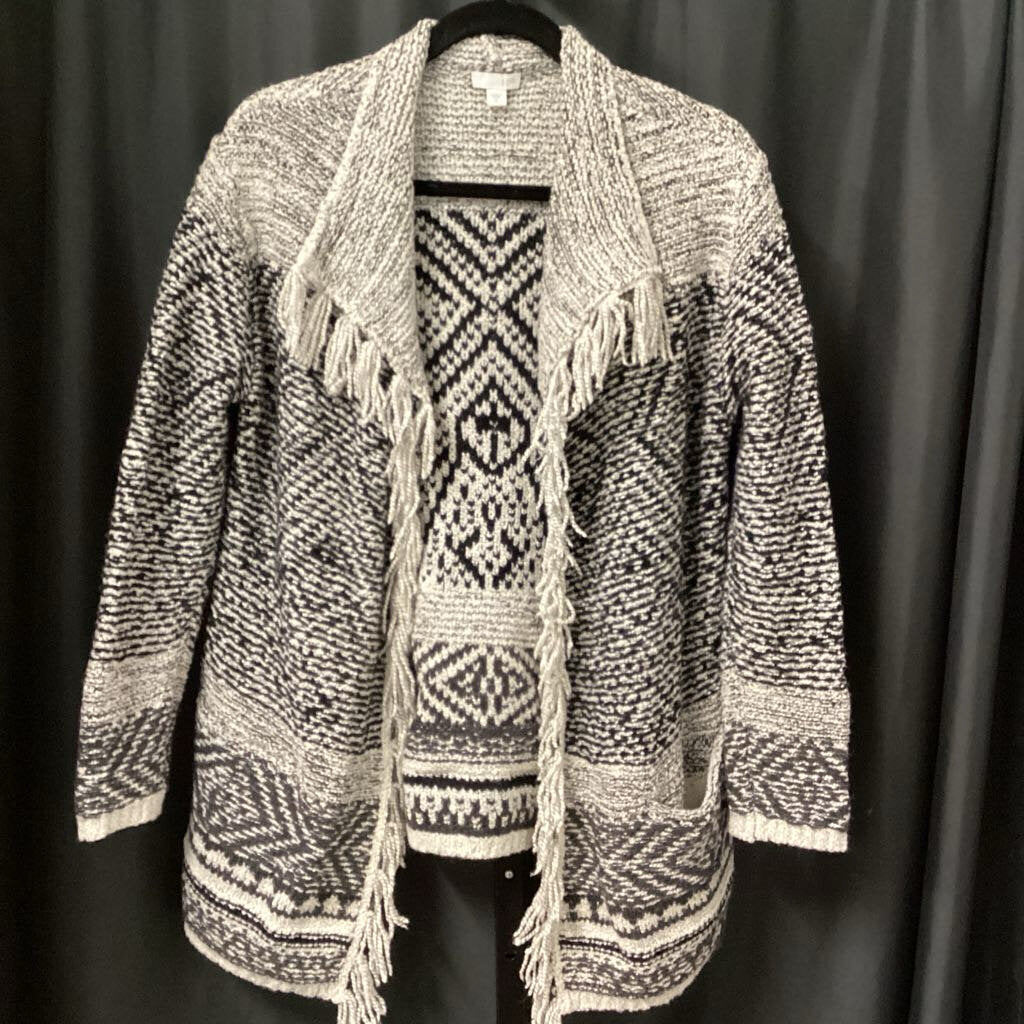 J Jill Long Open Knit w/Fringe SWEATERS XS