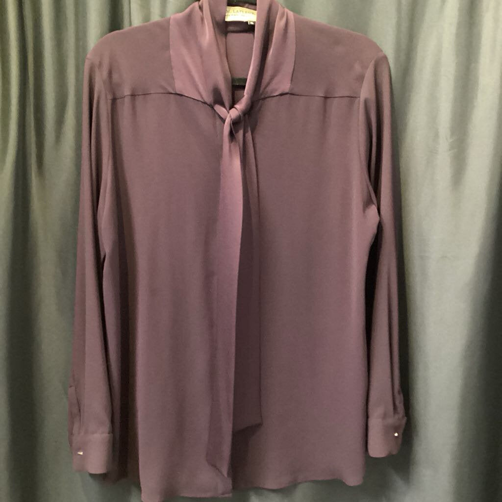 MM Lafleur Tie Neck Silk LS TOPS XL