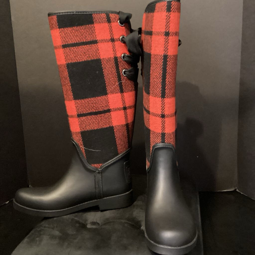 Coach Flannel Tall Wellies BOOTS 6/BOX