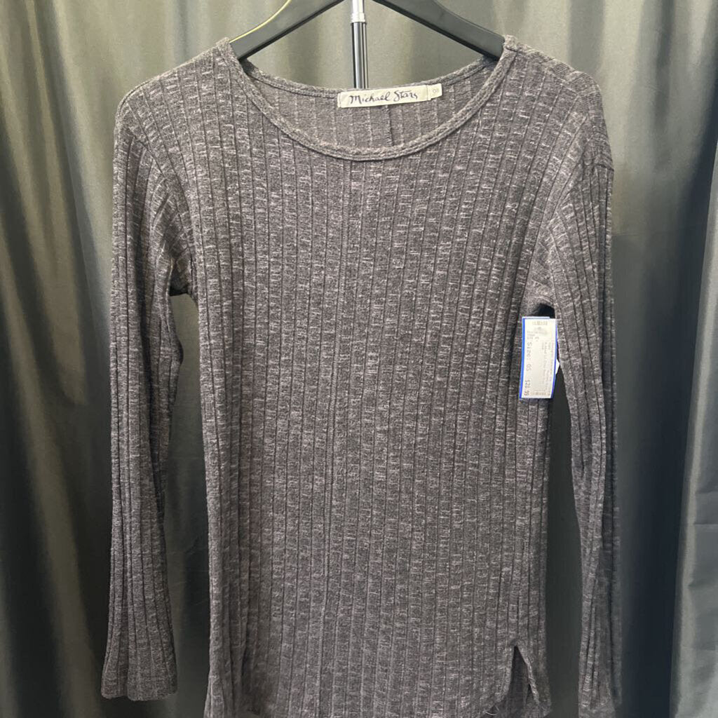 Michael Stars Ribbed LS Crew Neck TOPS OS