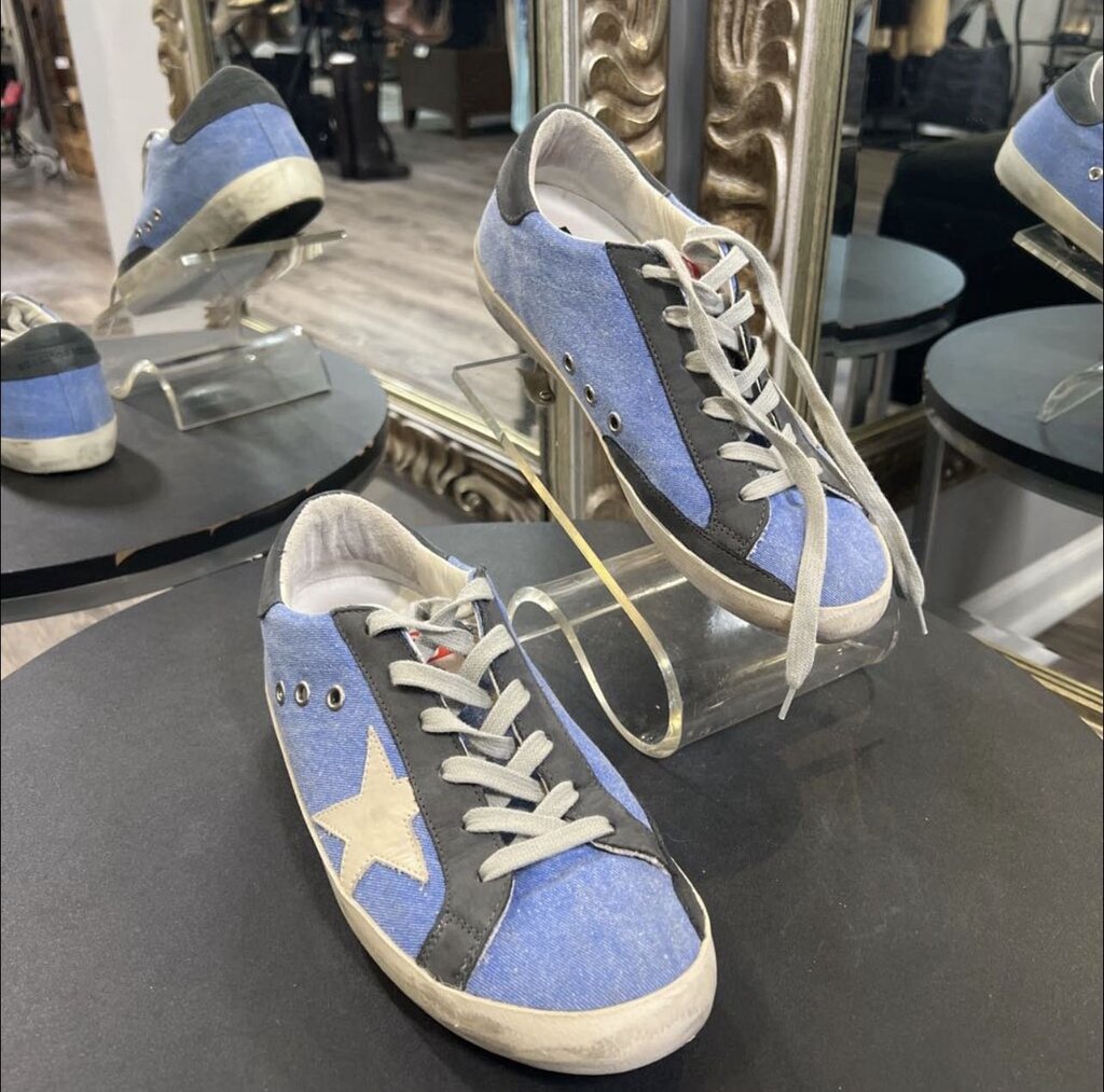 Golden Goose Distressed Star Side Lace Up SHOES 9