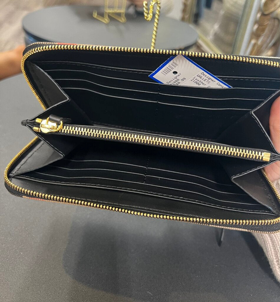 Burberry Leather Canvas Zip Around WALLETS S