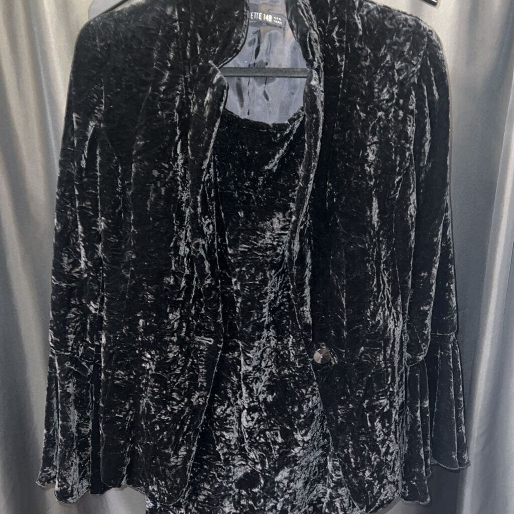 Lafayette 148 2pc Crushed Velvet Blazer & Skirt SUITS S/M