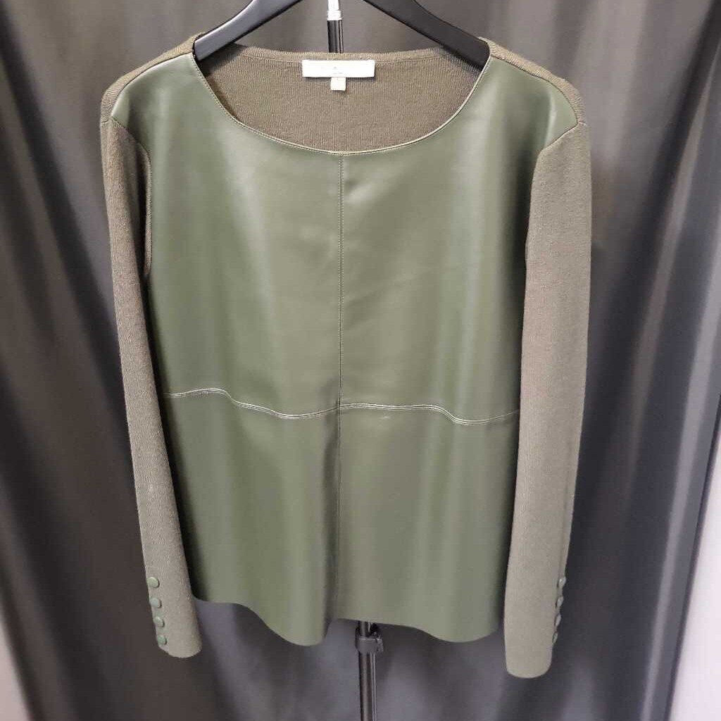 Siani Leather/Knit L/S TOPS Large