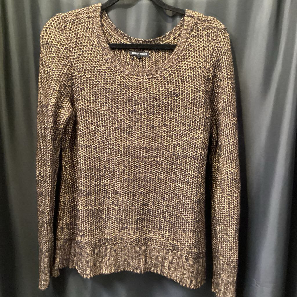 Eileen Fisher Knit Metallic Thread SWEATERS Medium