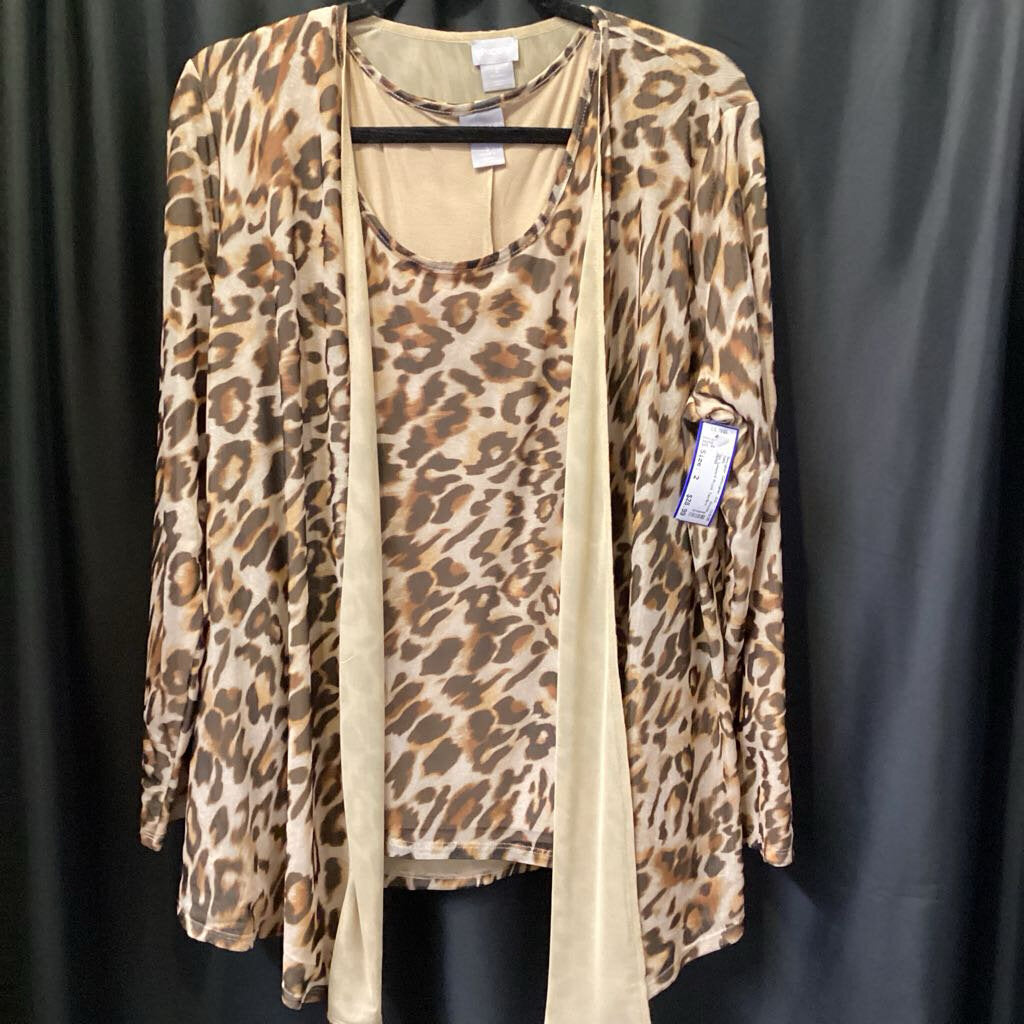 Chicos 2pc Leopard Print TOPS 2