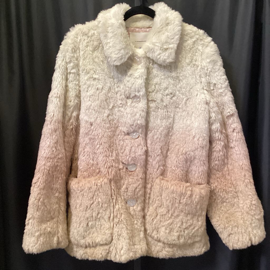 Anthropologie Faux Fur Ombre OUTERWEAR Medium