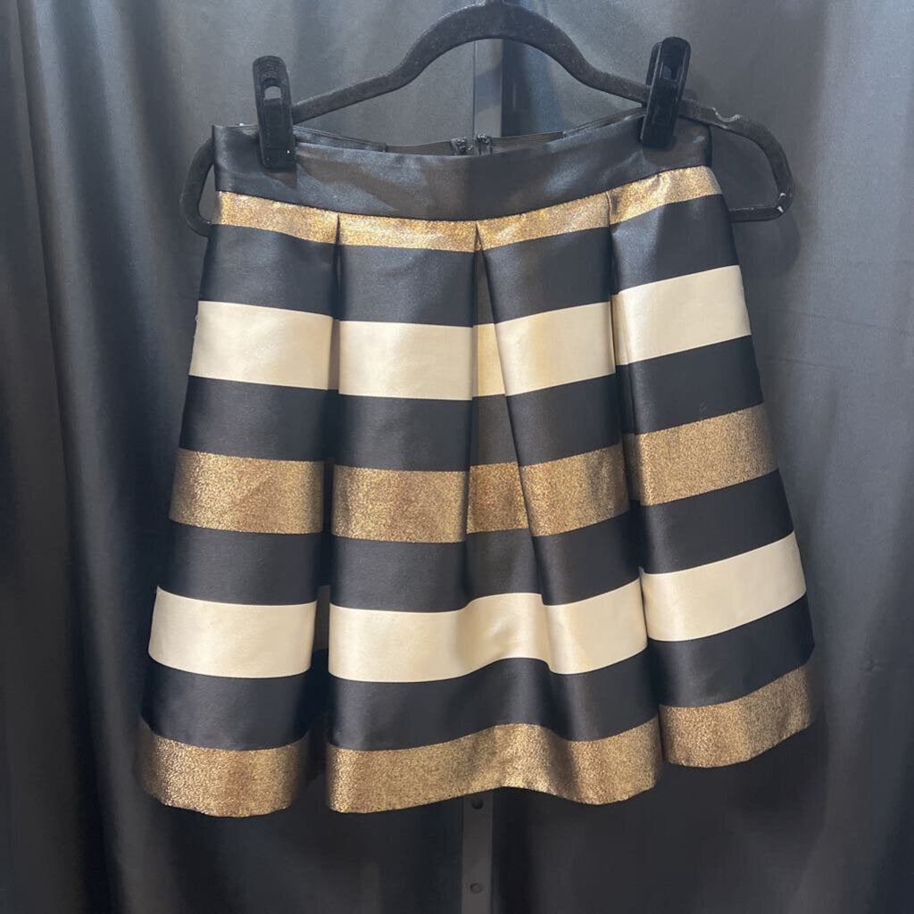 Eliza J Striped Metallic Circle Skirt SKIRTS 4
