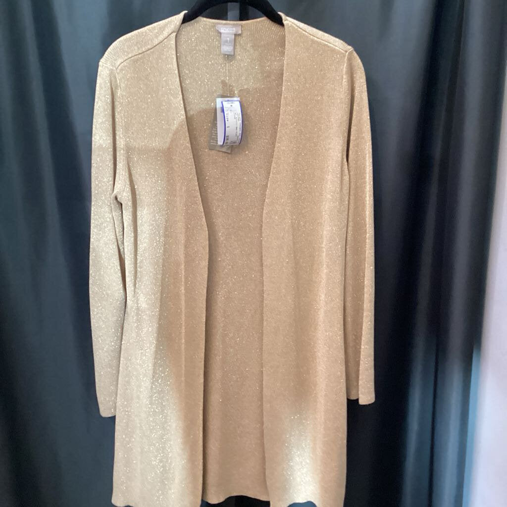 Chicos NWT Metallic Open Front SWEATERS 1