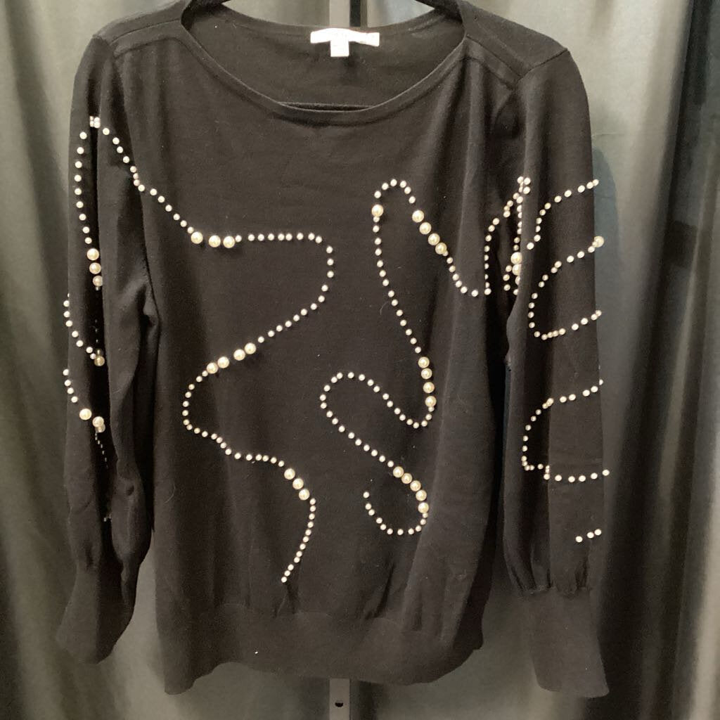 Chicos Pearl Detail LS Crew SWEATERS 2