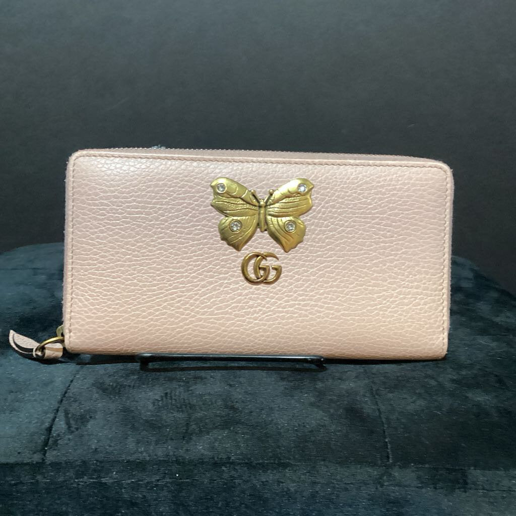 Gucci Butterfly Emblem Zip Around WALLETS S