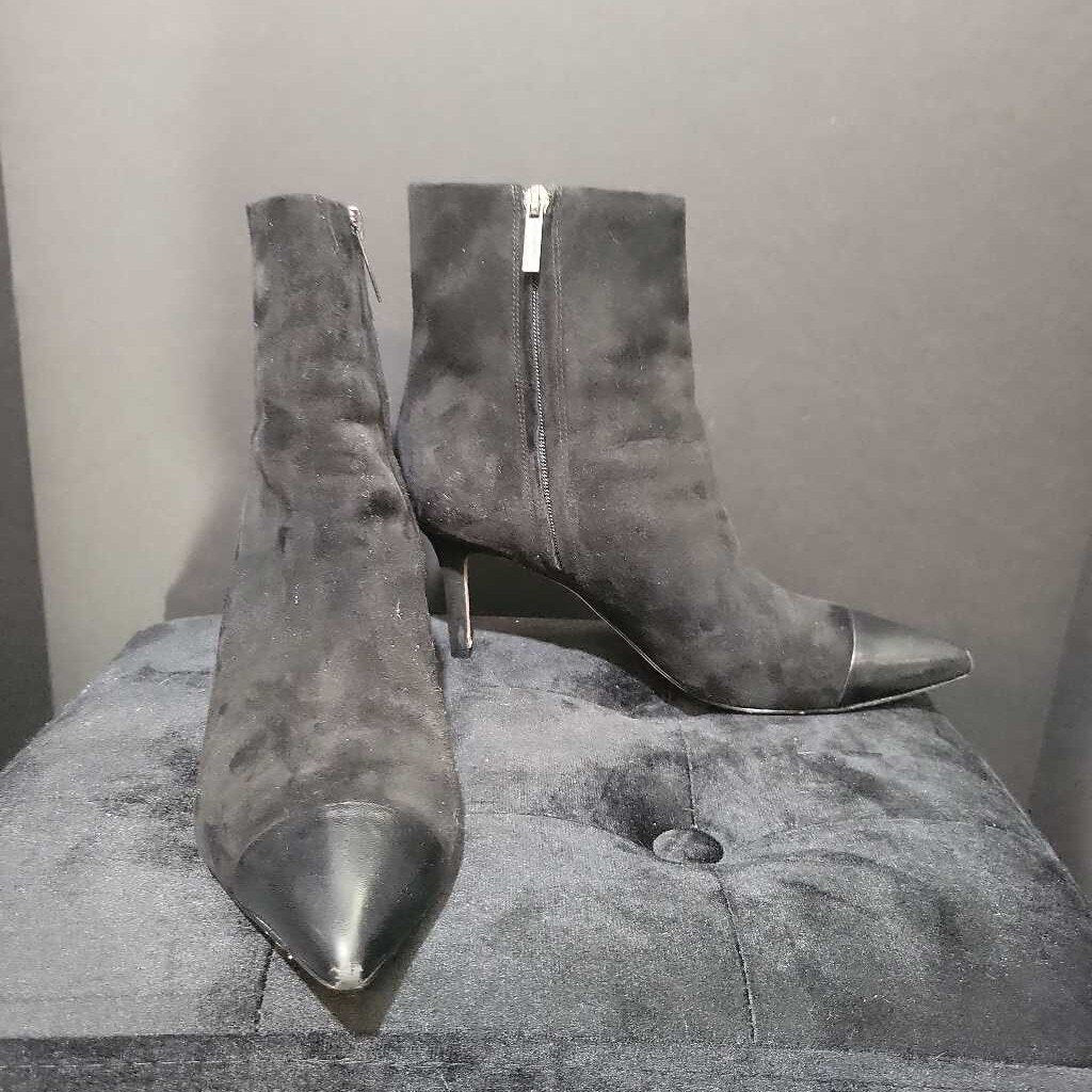 Veronica Beard Suede Pointed Toe Heeled Midi BOOTIES 8.5