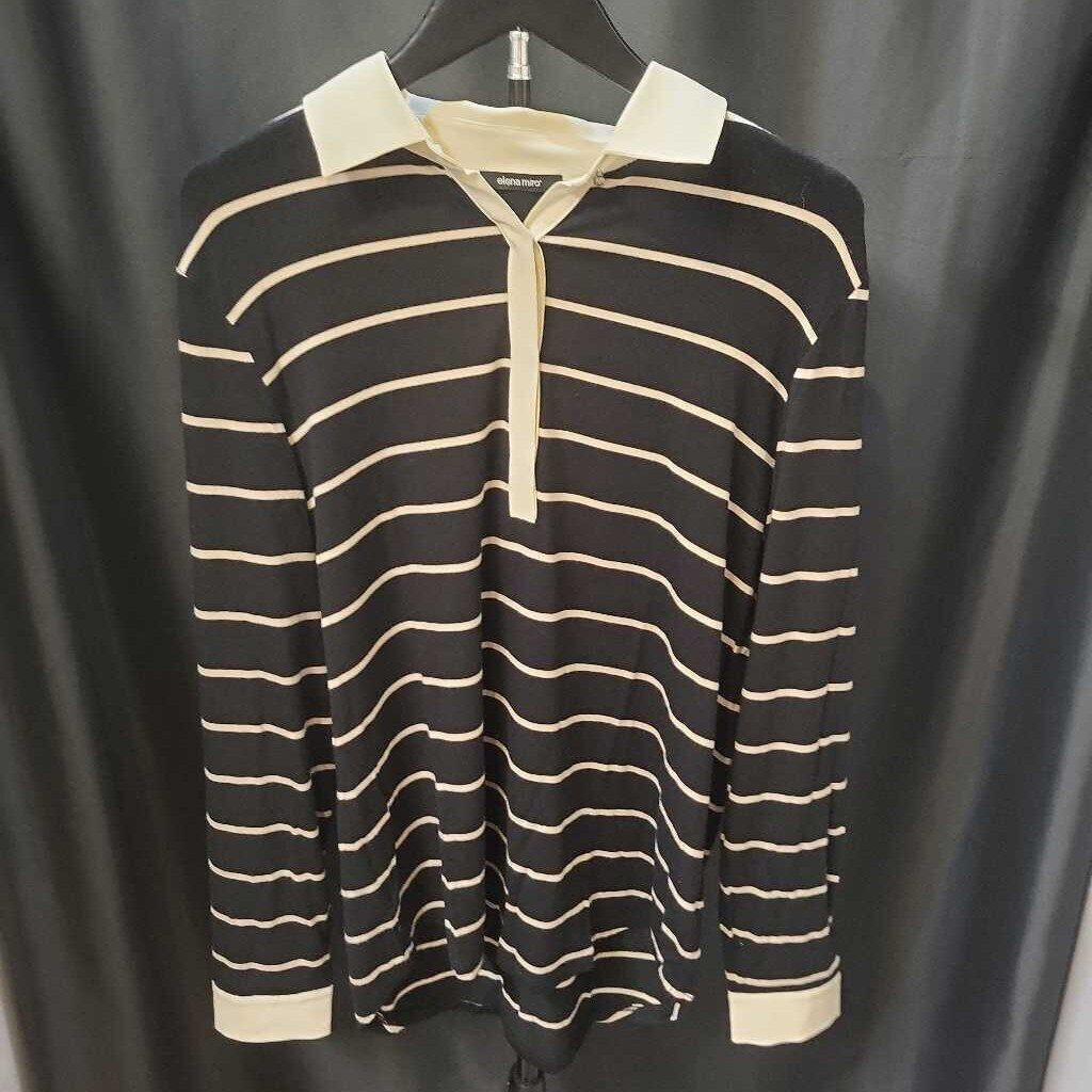 Elena Miro Striped Soft w Collar TOPS S