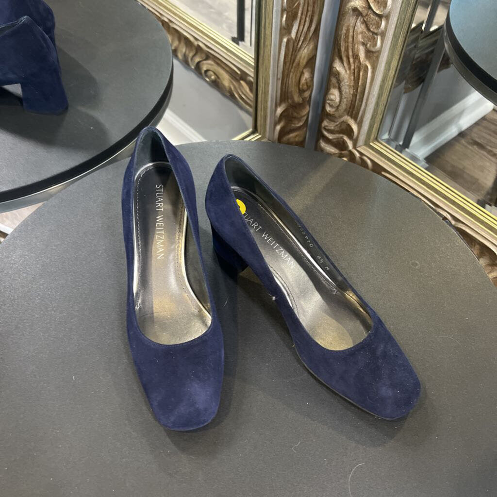 Stuart Weitzman Velvet Square Toe Mini Heel SHOES 6.5