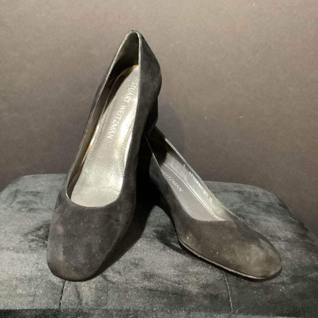 Stuart Weitzman Velvet Square Toe Mini Heel SHOES 6.5