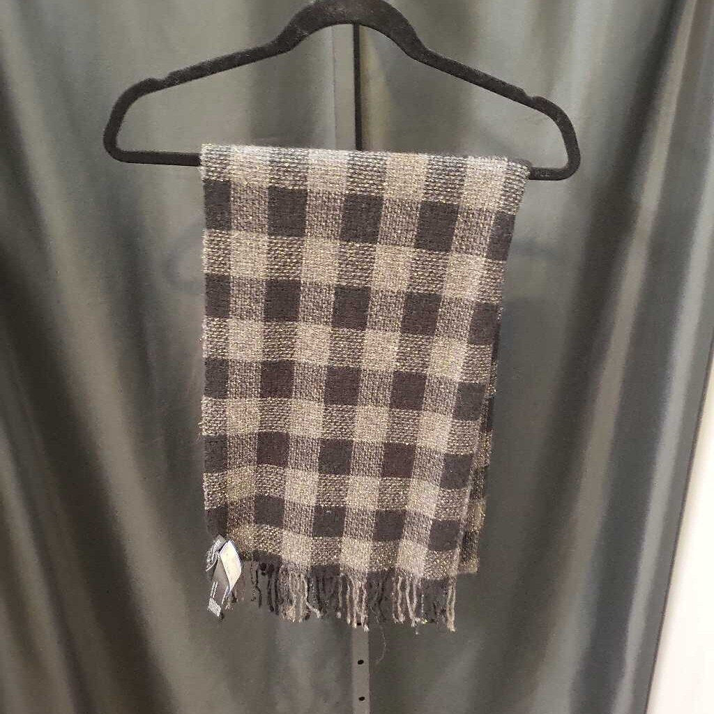 Eileen Fisher Metallic Thread Plaid Oversized SCARVES OS