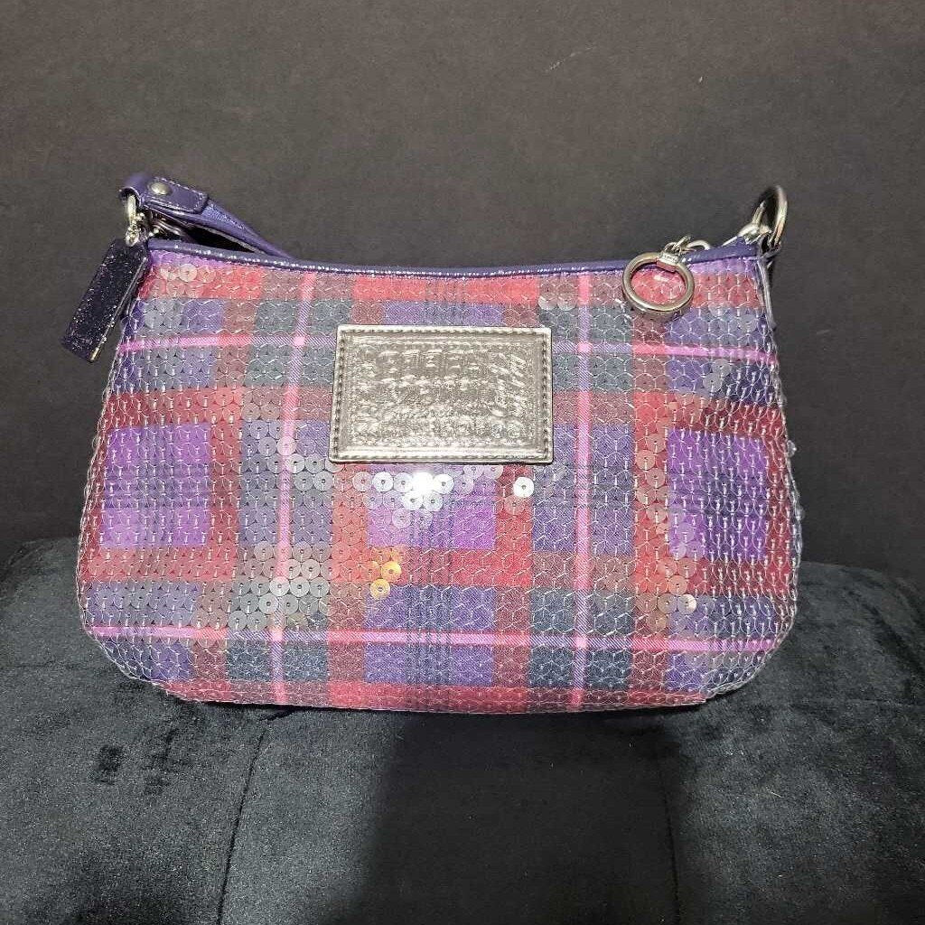 Coach Sequin Plaid Mini Shoulder Bag HANDBAGS S