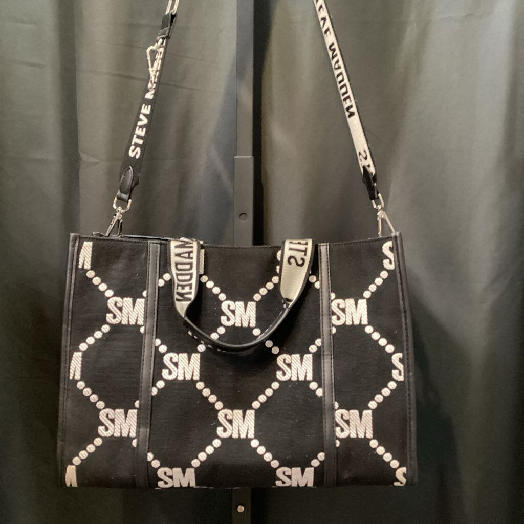 Steve Madden Canvas Logo Print Tote HANDBAGS M