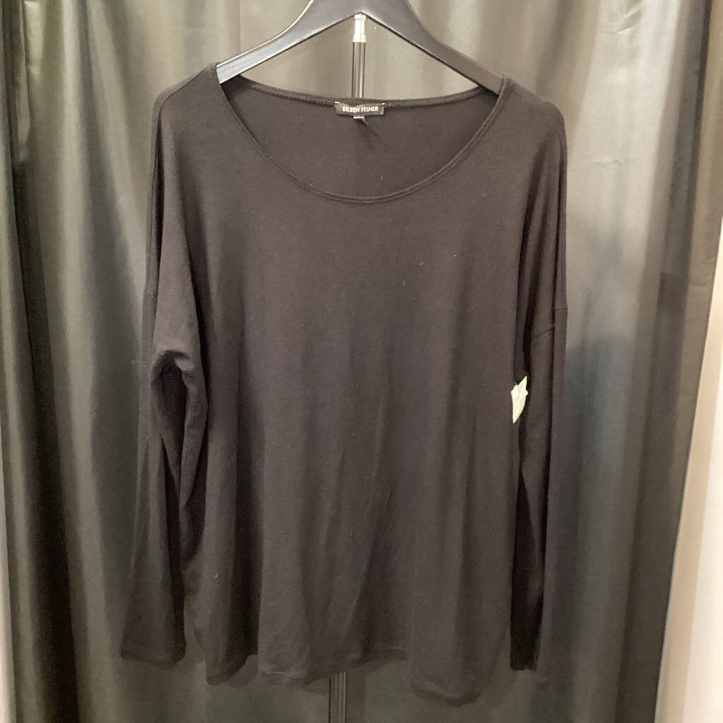 Eileen Fisher Crew Neck Cotton LS TOPS L