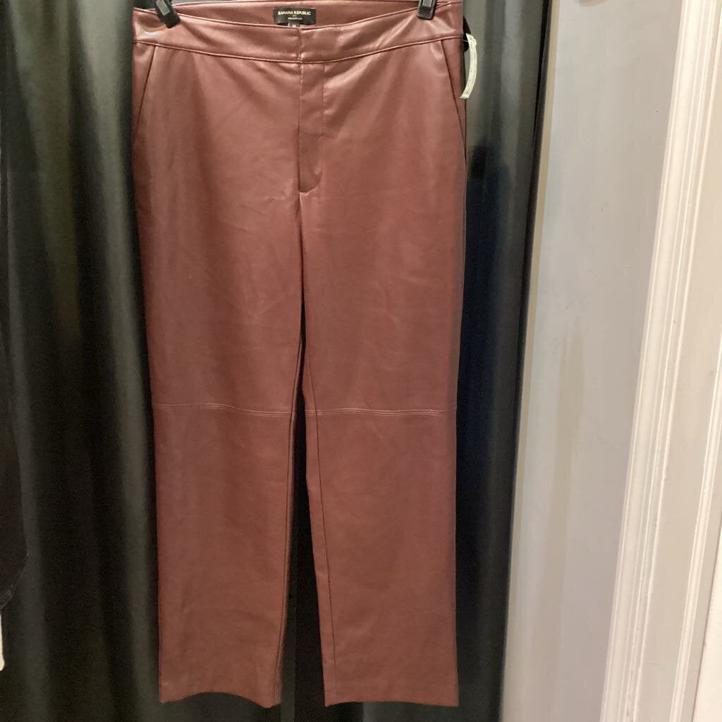 Banana Republic Leather Wide Leg Straight PANTS 14