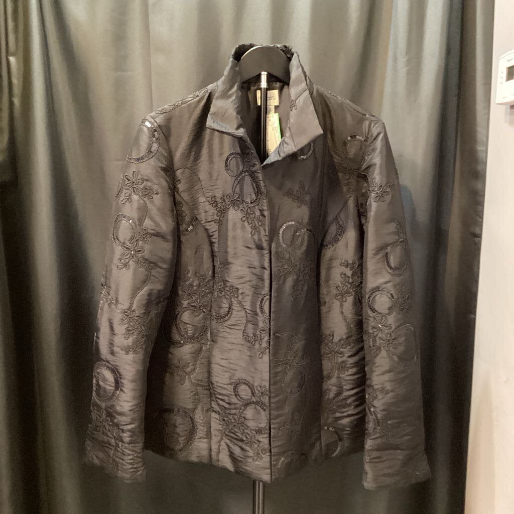 Chicos Sequin Thread Embroidered Lightweight JACKETS 1