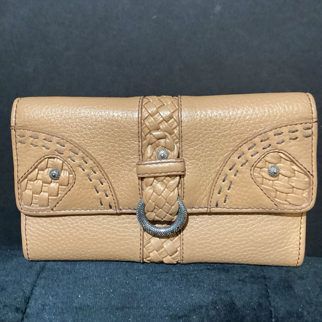 Brighton Pebble Leathr Braided Buckle Snap WALLETS M