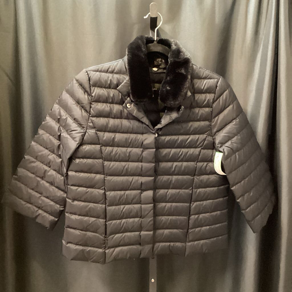 J McLaughlin Quilted Cropped w/Fur OUTERWEAR Small