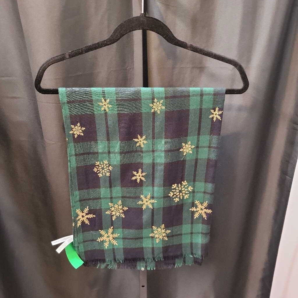 Talbots NWT Plaid w Snowflake Print SCARVES OS