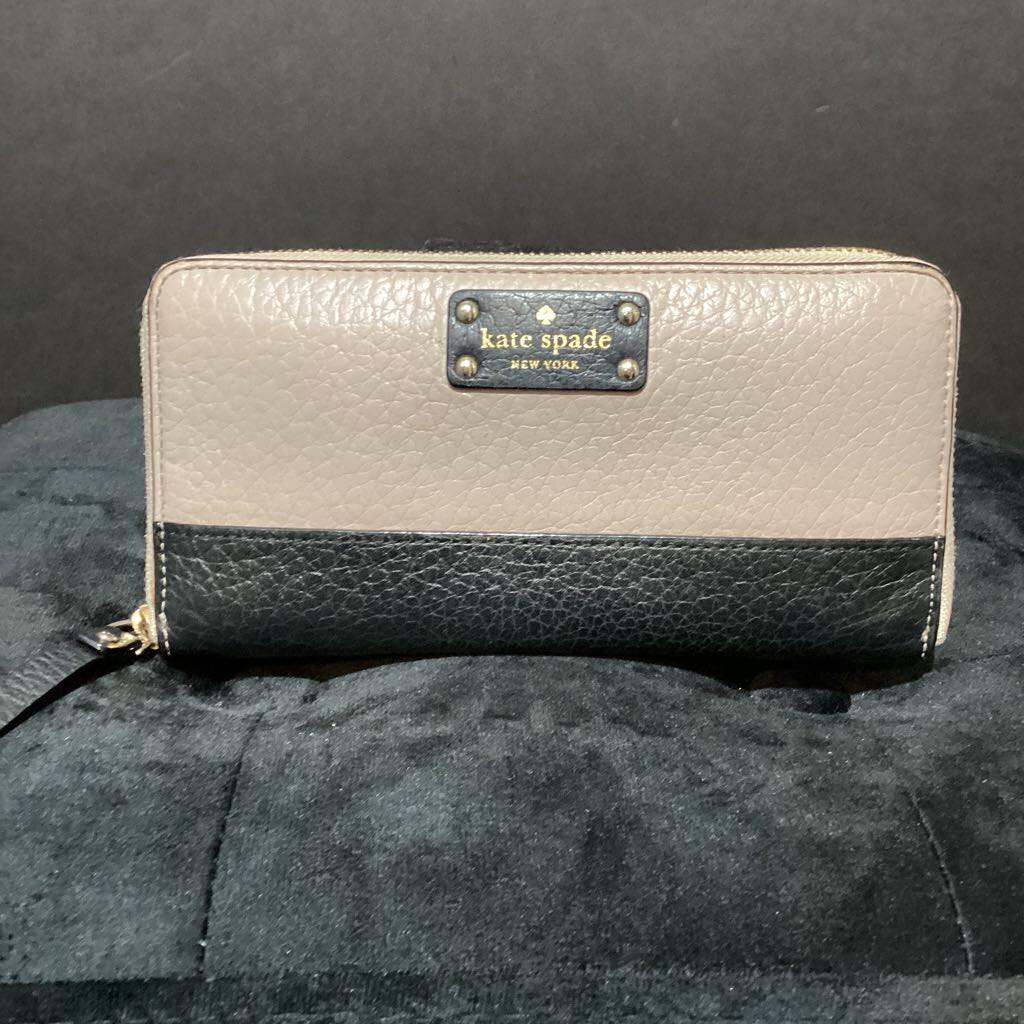 Kate Spade Pebbled 2 Tone Zip Around WALLETS