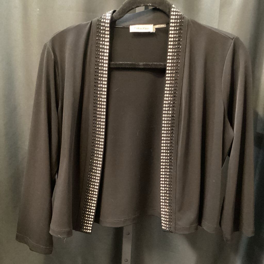 Calvin Klein Sequin Trim Open Front Shrug EVENING XL