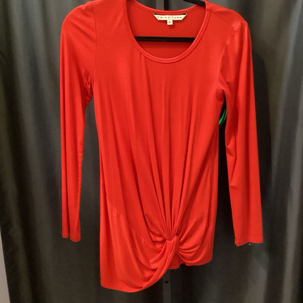 Trina Turk Gathered Twist LS TOPS P