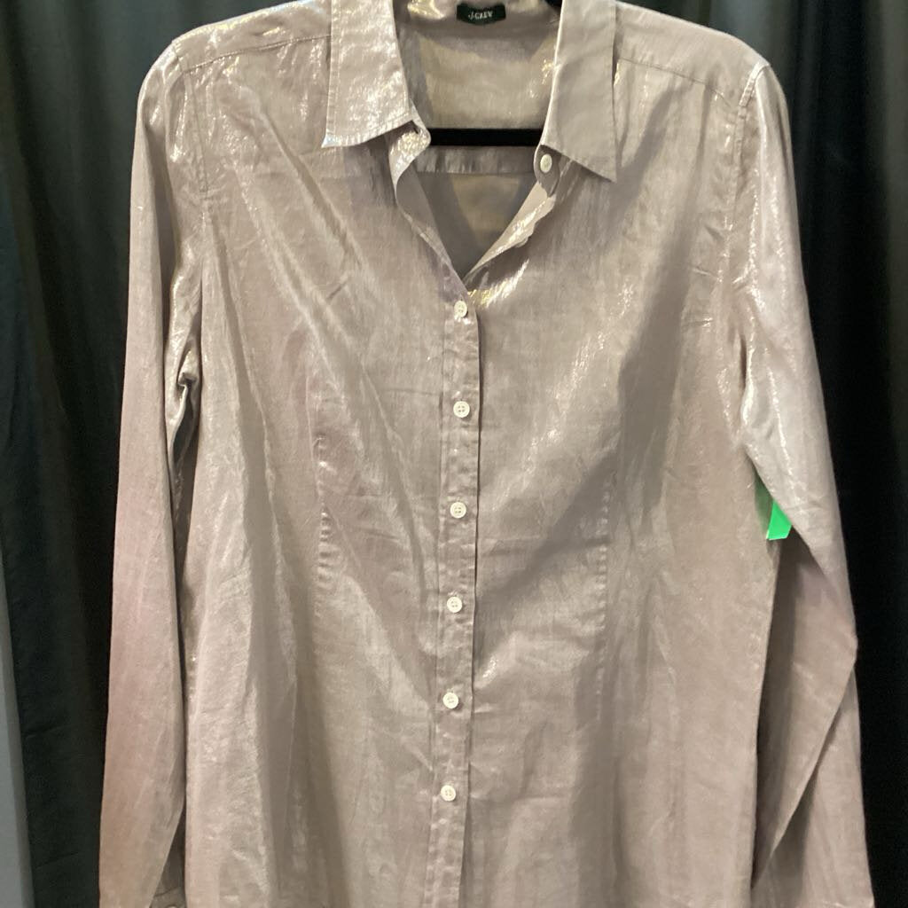 J Crew Silvery Button Up TOPS S/M