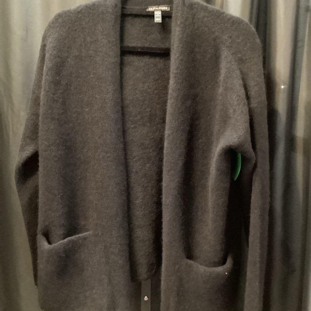 Eileen Fisher Cashmere Open Front Pocket LS SWEATERS S