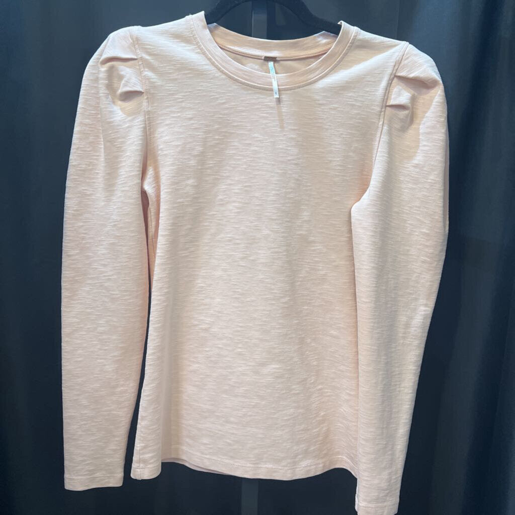 Free People Puff Sleeve Crew Neck TOPS S