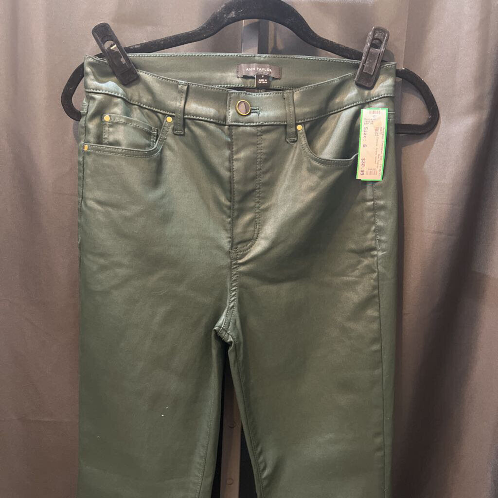 Ann Taylor Coated Canvas Jeans PANTS 6
