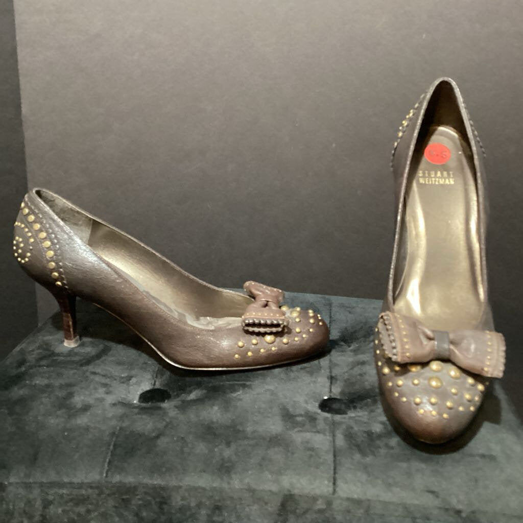 Stuart Weitzman Bow & Grommet Detail Pumps SHOES 8.5