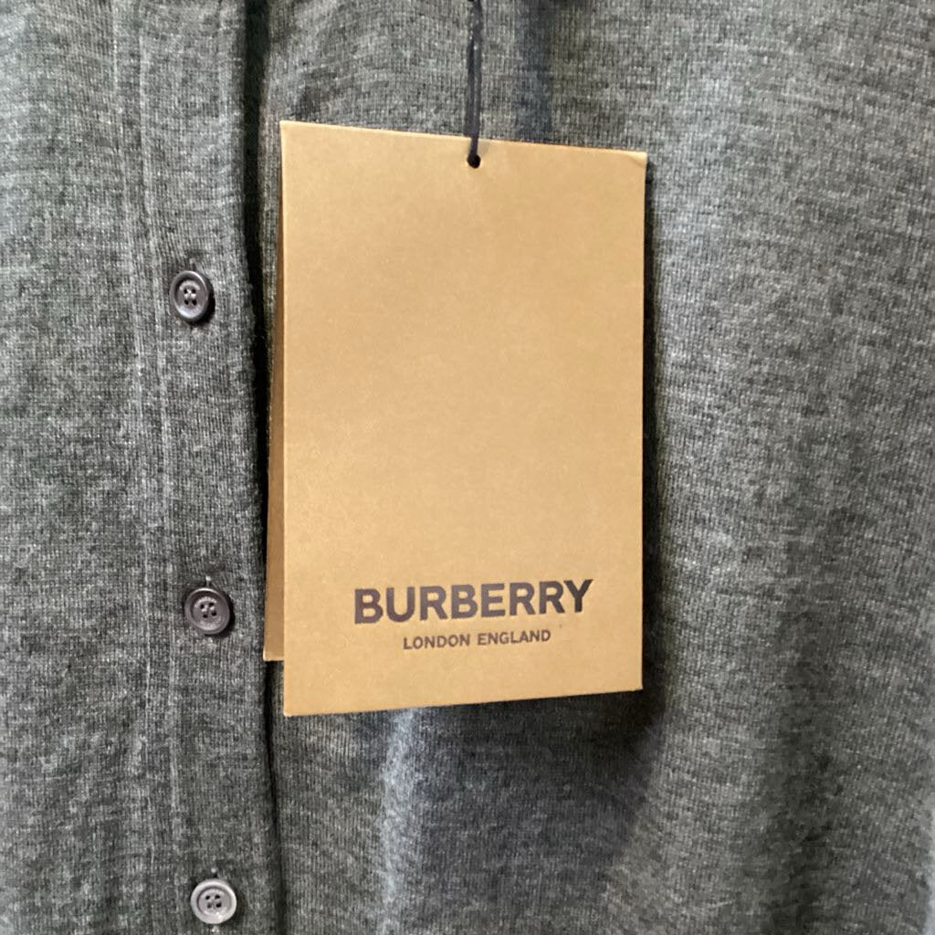 Burberry NWT Knit & Silk Button Up w Underlay SWEATERS L