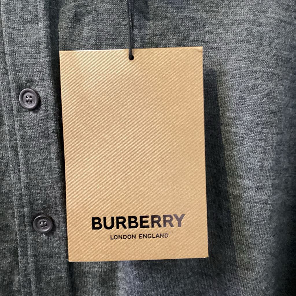 Burberry NWT Knit & Silk Button Up w Underlay SWEATERS L