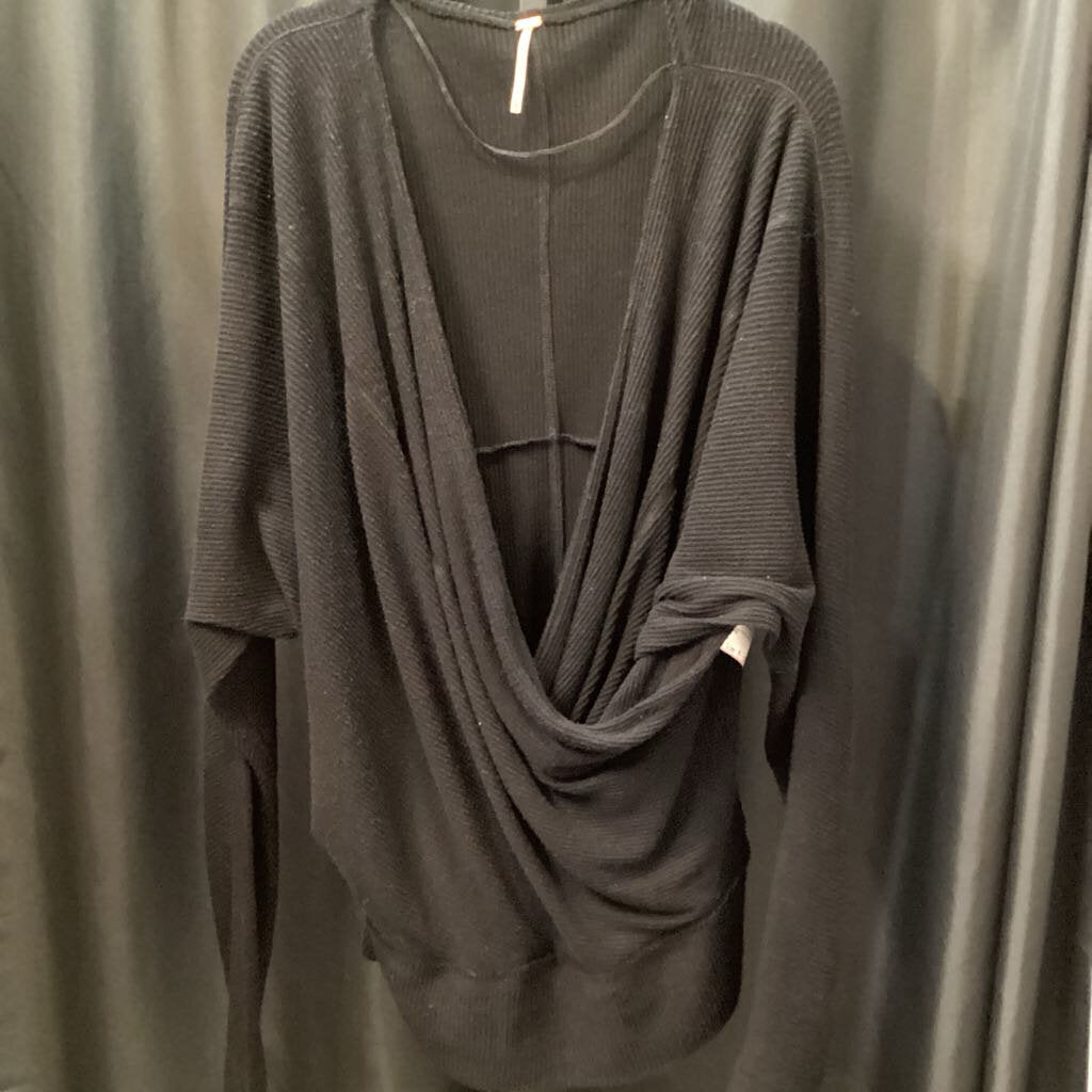 Free People Thermal Deep Vneck Cross Front TOPS M