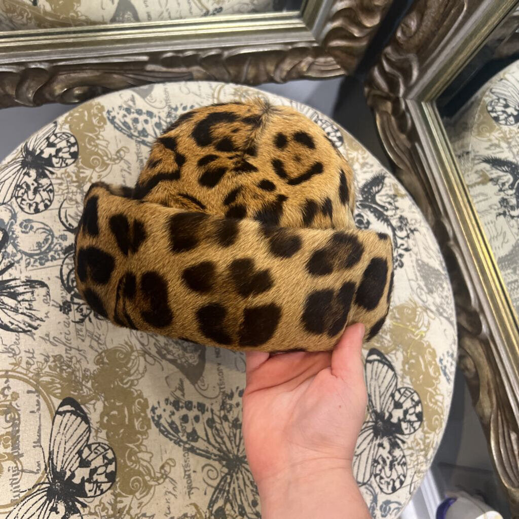 Lord & Taylor Cheetah Print Animal Hair HATS OS