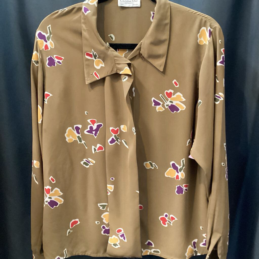 Christian Dior Flower Printed Button Up TOPS S/M