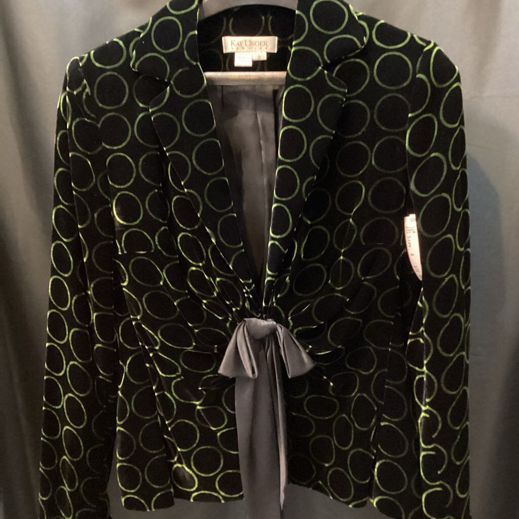 Kay Unger Velvet Patterned Blazer JACKETS 8