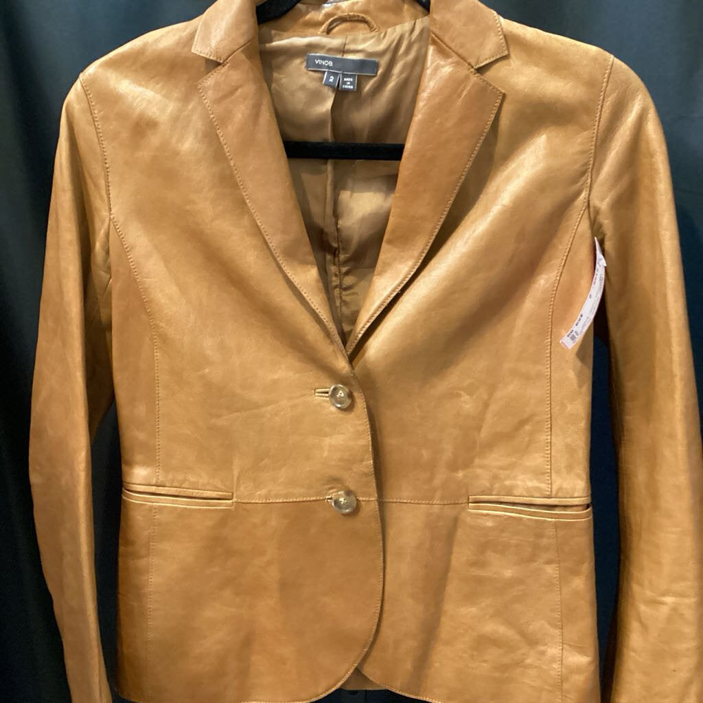 Vince Lightweight Leather Blazer Style JACKETS 2