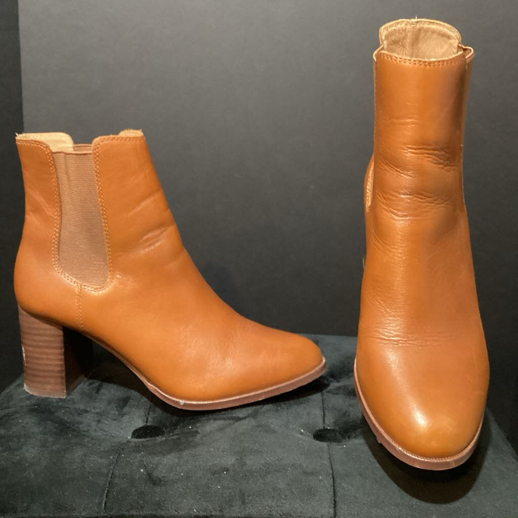 Madewell Leather Heeled Ankle Booties BOOTIES 8